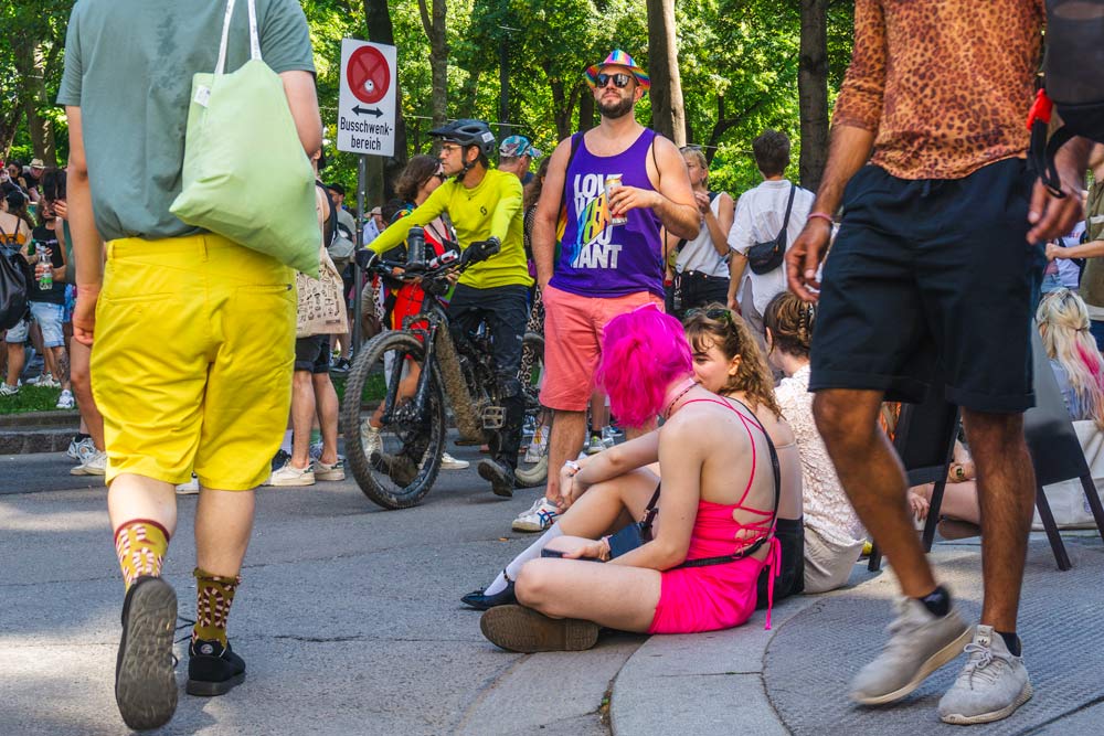 People at the Pride Parade in Vienna, 2024.