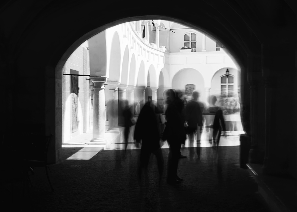 Black and white long exposure shot in Bratislava.