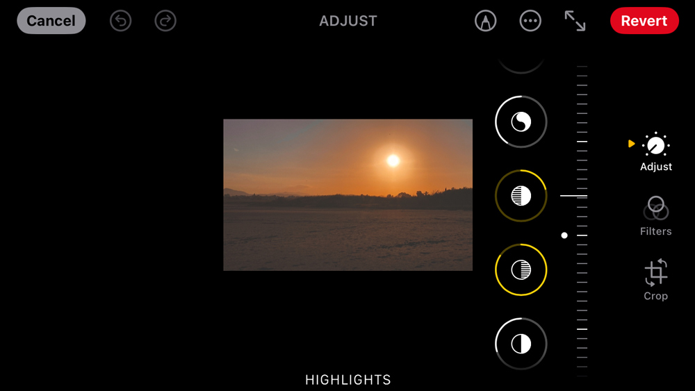 How to edit a sunset photo on iPhone