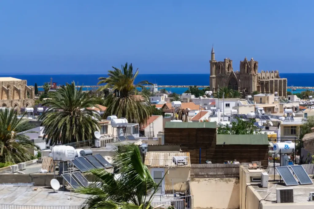 The skyline of Famagusta, once called the city of a hundred churches