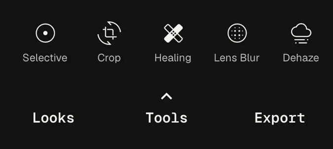 Snapseed Interface and Healing tool
