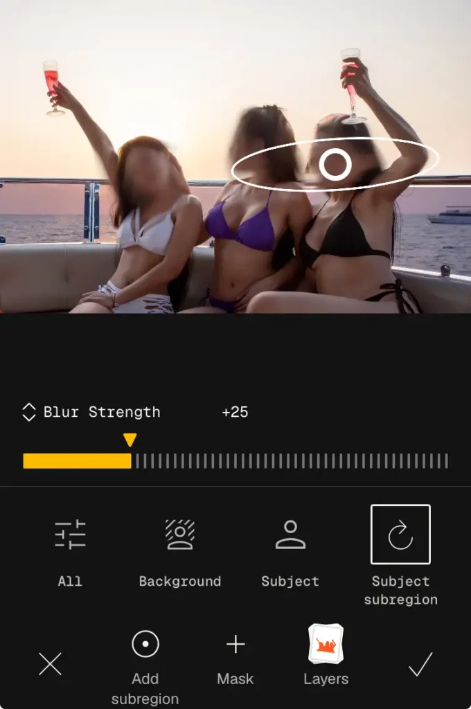 Snapsse Motion Blur - Subject Subregion